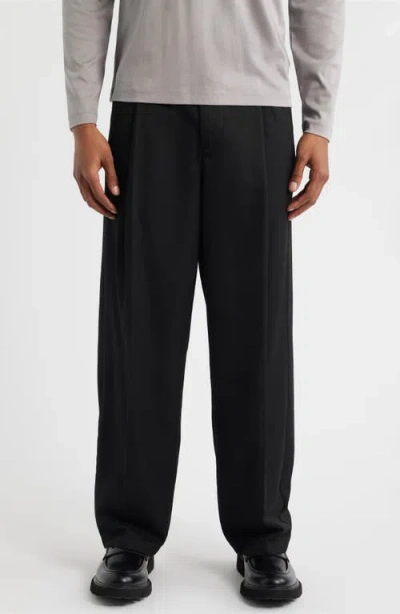 Obey Otis Pleated Twill Pants In Black
