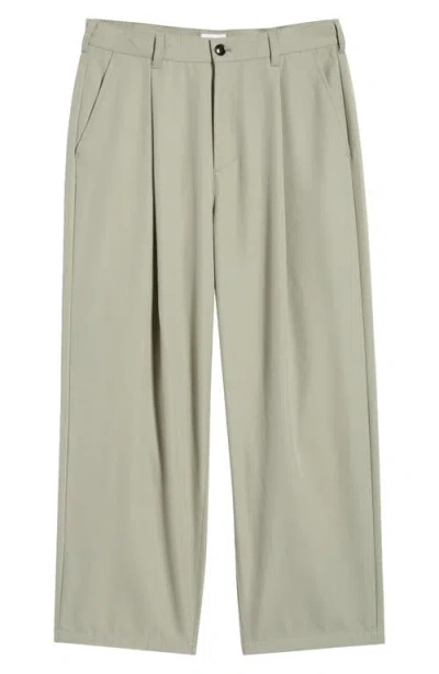 Obey Otis Pleated Twill Pants In Green