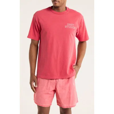 Obey Outline Logo Graphic T-shirt In Pink