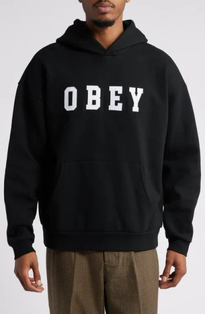 Obey Og Type Extra Hooded Premium Fleece Black Men's Hoodie