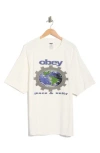 Obey Pace And Unity Cotton Graphic T-shirt In White