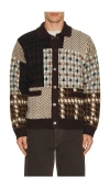 Obey Patchwork Cardigan In Brown