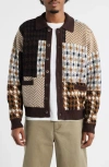 Obey Patchwork Cardigan In Multi