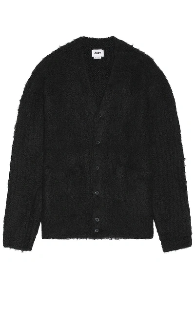 Obey Patron Cardigan In Black