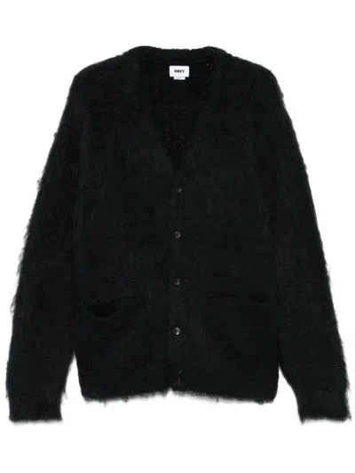 Obey Patron Cardigan In Black