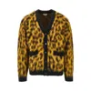 Obey Mens Patron Leopard-pattern Brushed Wool-blend Cardigan In Animal Print