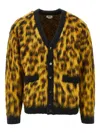 Obey Mens Patron Leopard-pattern Brushed Wool-blend Cardigan In Animal Print