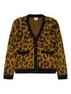 Obey Mens Patron Leopard-pattern Brushed Wool-blend Cardigan In Animal Print