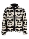 Obey Mens Black Multi Repeated Icon Sherpa Jacket In Multi