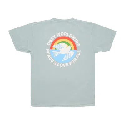 Obey Peace & Love For All Men's T-shirt Classic Pigment Tee Pigment Surf Spray In White