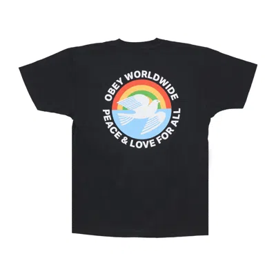 Obey Peace & Love For All Men's T-shirt Classic Pigment Tee Pigment Vintage Black