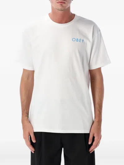 Obey Peace Brick Graphic-print T-shirt In White