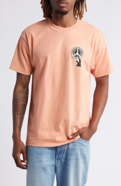 Obey Peace Delivery Graphic T-shirt In Orange