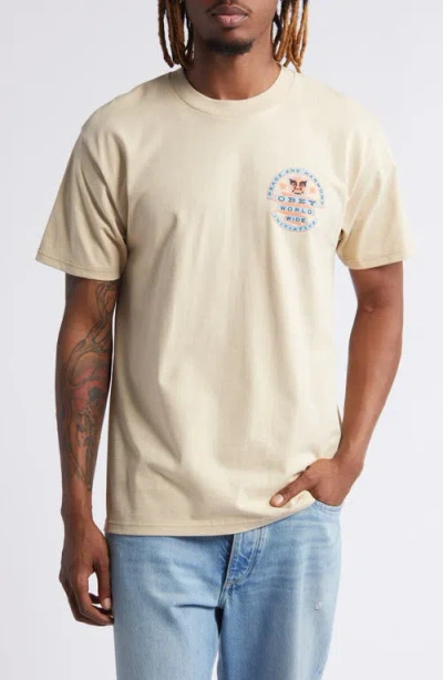 Obey Peace Initiative Graphic T-shirt In Gray