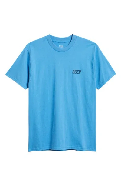 Obey Peace Now Butterflies Graphic T-shirt In Blue