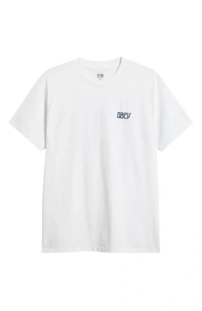Obey Peace Now Butterflies Graphic T-shirt In White