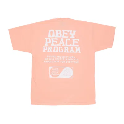 Obey Peace Program Men's T-shirt Heavy Weight Classic Tee Peach Parfait