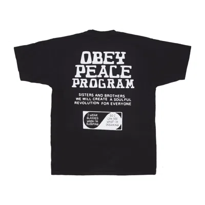 Obey Peace Program Men's T-shirt Heavy Weight Classic Tee Vintage Black