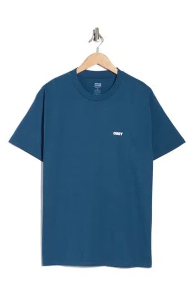 Obey Peace Target Graphic T-shirt In Blue