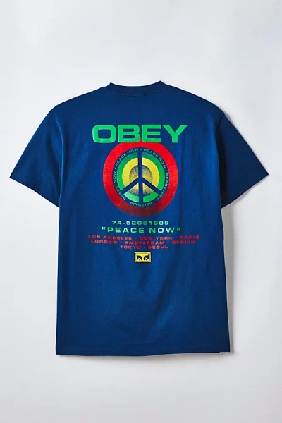 Obey Peace Target Graphic Tee In Harbor Blue, Men's At Urban Outfitters