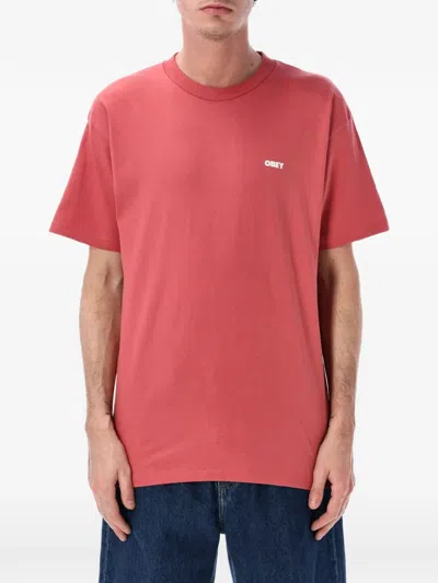 Obey Peep Hole T-shirt In Red