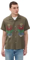 Obey Perry Woven Button Down Canteen In Multi