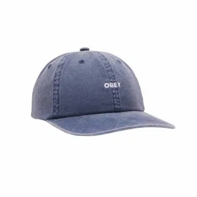 Obey Pigment Lowercase 6 Panel Strapback (pigment Navy) In Blue