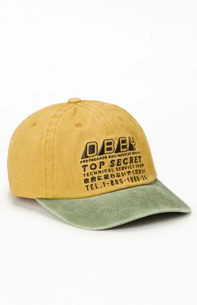 Obey Pigment Top Secret 6 Panel Strapback Hat In Yellow