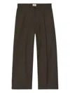 Obey Pinstripe Pleated Tailored Trousers In Brown