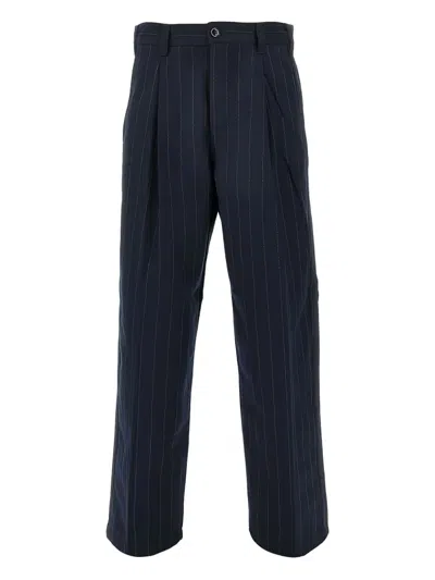 OBEY PINSTRIPE PLEATED TROUSERS