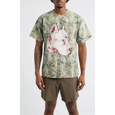 Obey Pit Forest Camo Cotton T-shirt In Gray