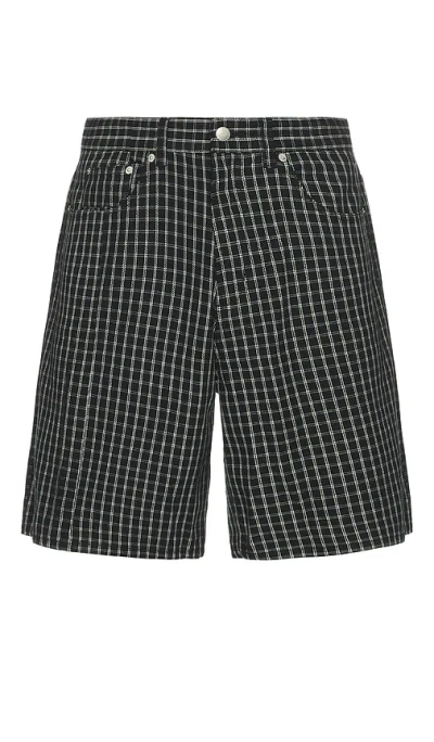 OBEY PLAID BAGGY DENIM SHORTS