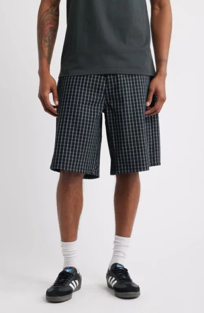 OBEY OBEY PLAID BAGGY DENIM SHORTS