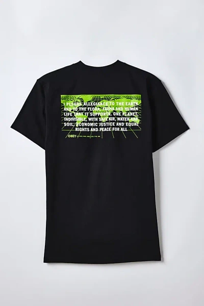 Obey Pledge Graphic Tee In Black, Men's At Urban Outfitters