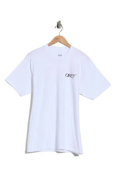 Obey Poppies Graphic T-shirt In White