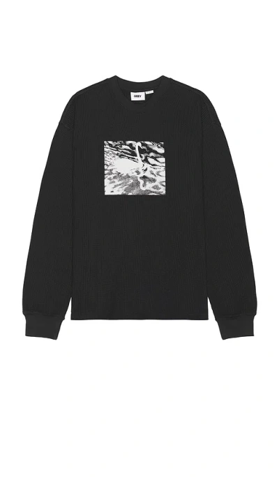 Obey Pressure Long Sleeve Thermal In Pirate Black