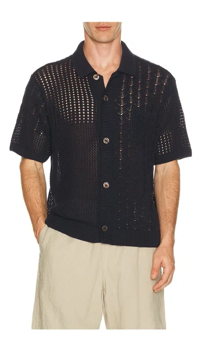 Obey Preston Knitted Shirt In Blue