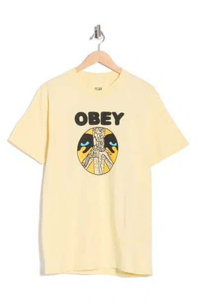 Obey Psychic Youth Graphic T-shirt In Yellow