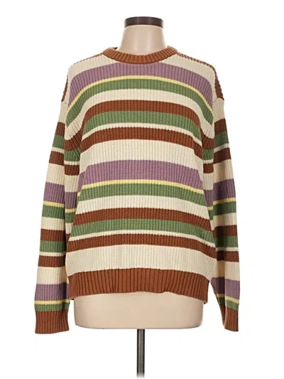 Pre-owned Obey Pullover Sweater In Brown