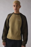 Obey Raglan Sleeve Sweater In Brown