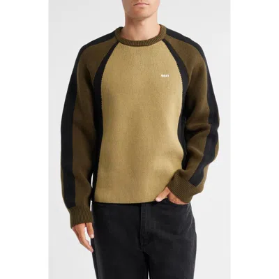 Obey Raglan Sleeve Sweater In Multi