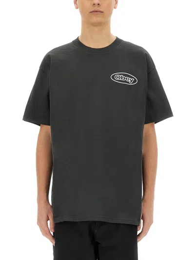 Obey Reaction T-shirt In Black