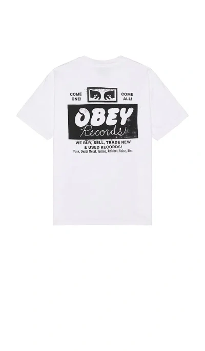 Obey Records Buy, Sell, Trade T-shirt In White