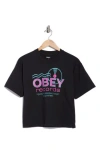 Obey Records Sound Waves Graphic T-shirt In Black