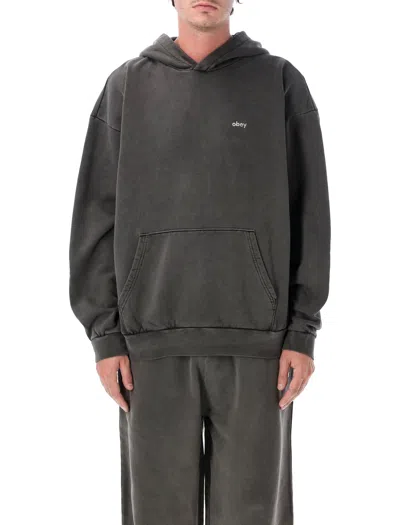 Obey Lowercase Pigment Pullover Hoodie In Gray