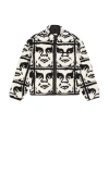 Obey Repeated Icon Sherpa Jacket In White