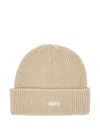 Obey Future Knit Logo Beanie In Neutral