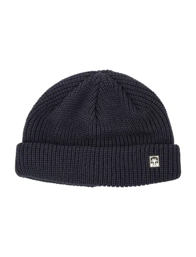 Obey Ribbed Knit Beanie In Academy Navy