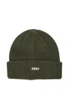 Obey Ribbed-knit Beanie In Green