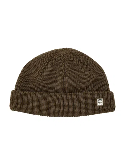 Obey Ribbed Knit Cuffed Beanie In Wren